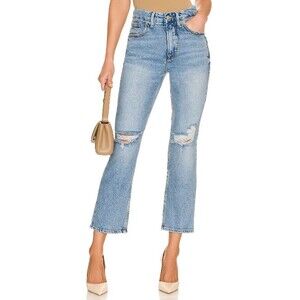NWT Good American Good '90s Cropped Icon Jeans Indigo068 Medium Wash Blue Sz 31